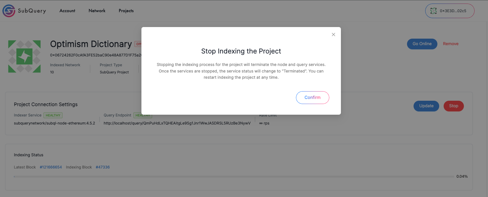 Stop Indexing the Project